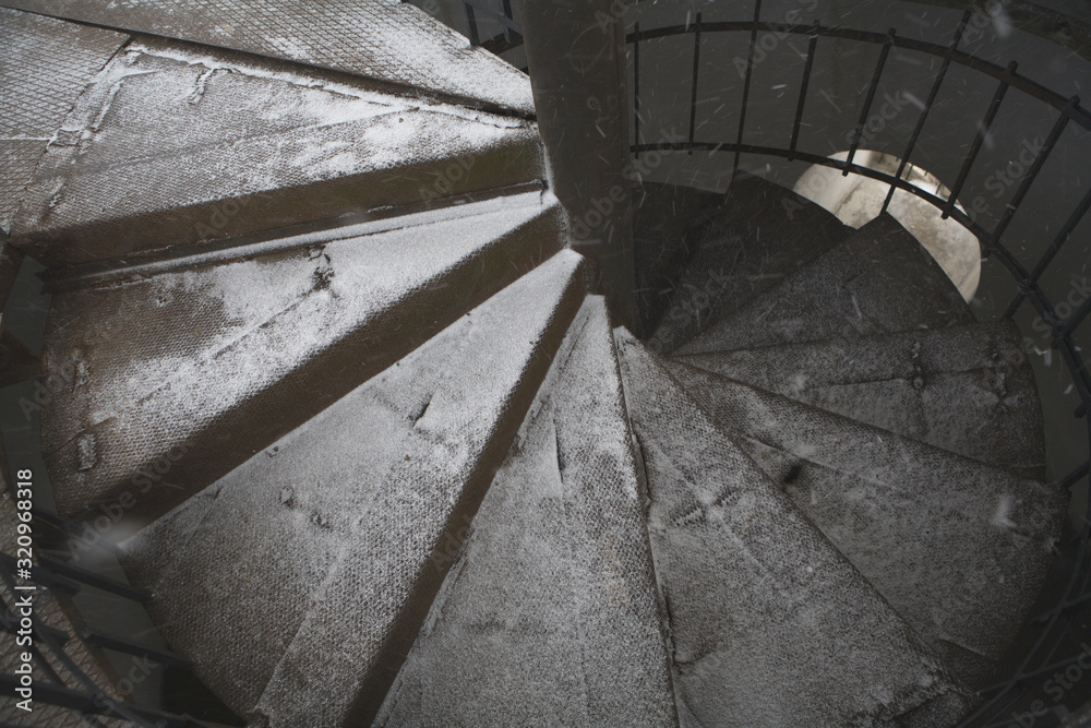 Old stahl close texture round stair