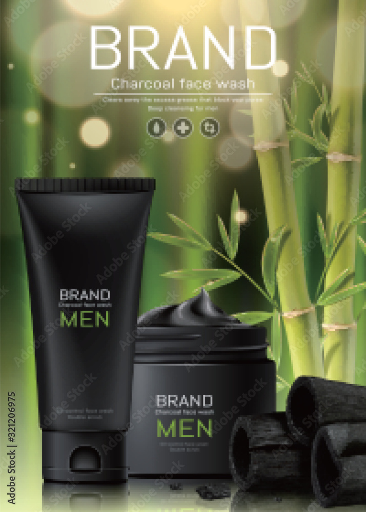 Charcoal men face wash ads