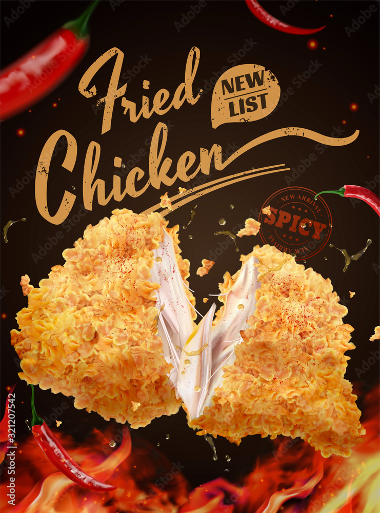 Yummy hot fired chicken ads