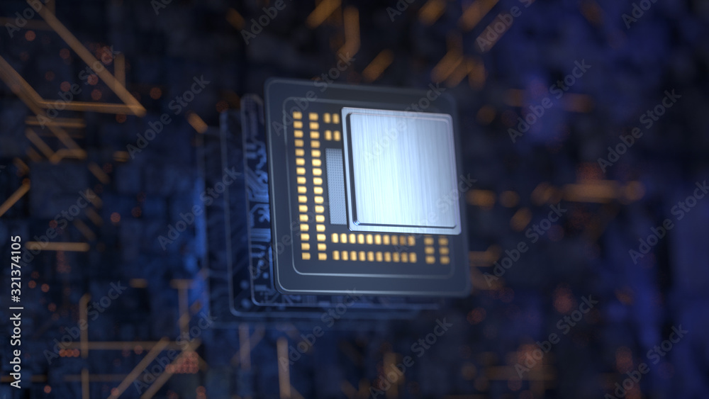 Central Computer Processors CPU concept. 3d rendering,conceptual image.