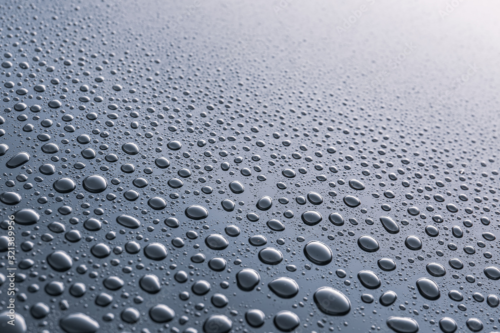 Water drops on grey background