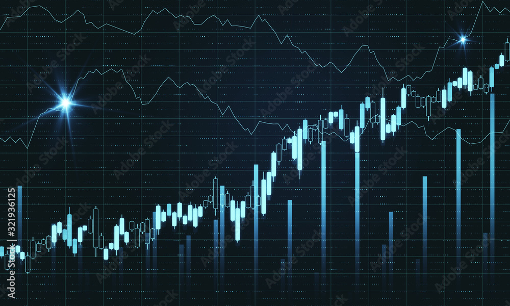 Digital screen with business charts