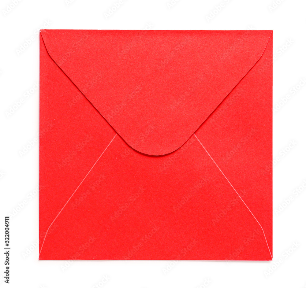 Paper envelope on white background