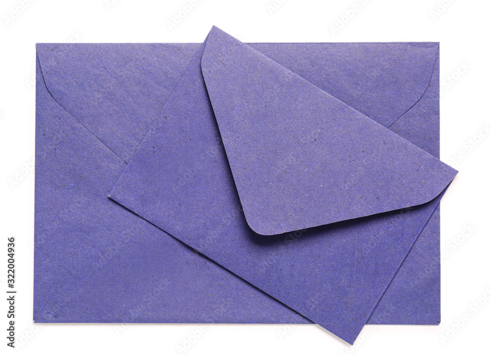 Paper envelopes on white background