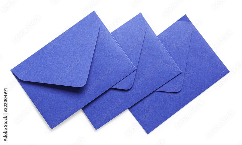 Paper envelopes on white background