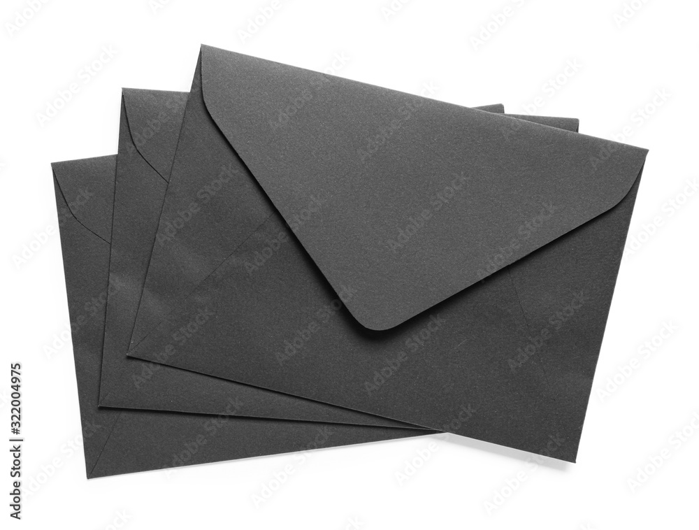 Paper envelopes on white background