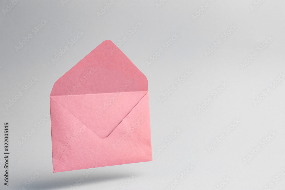 Paper envelope on grey background