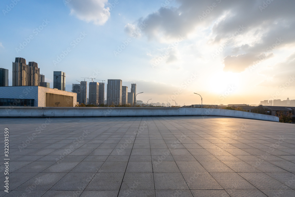 city skyline in hangzhou china