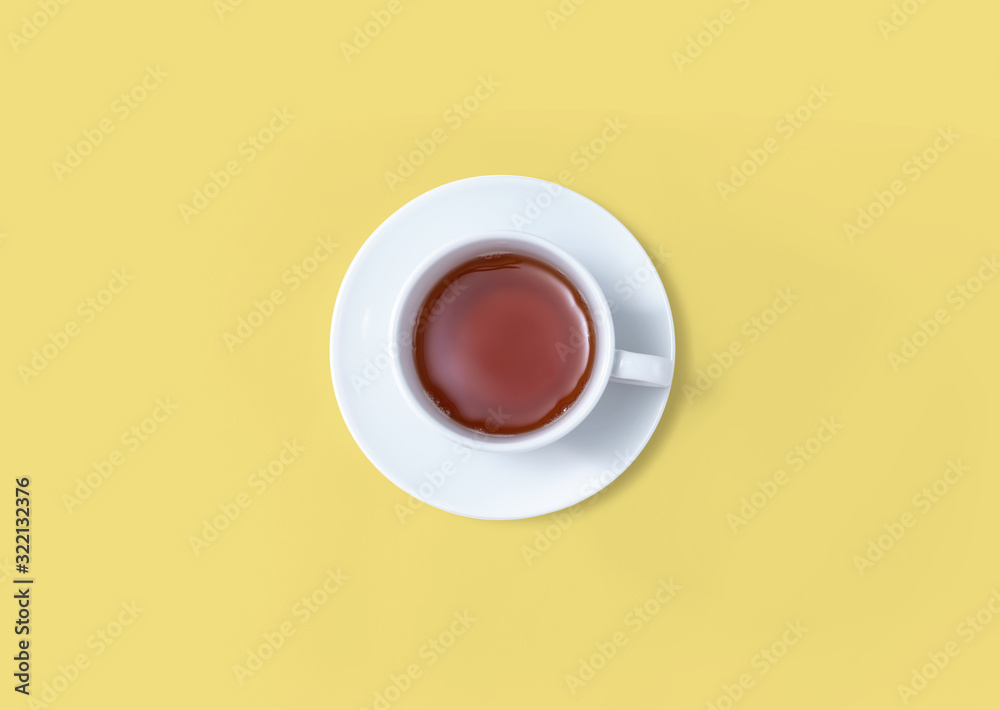 一杯茶俯视图-平躺