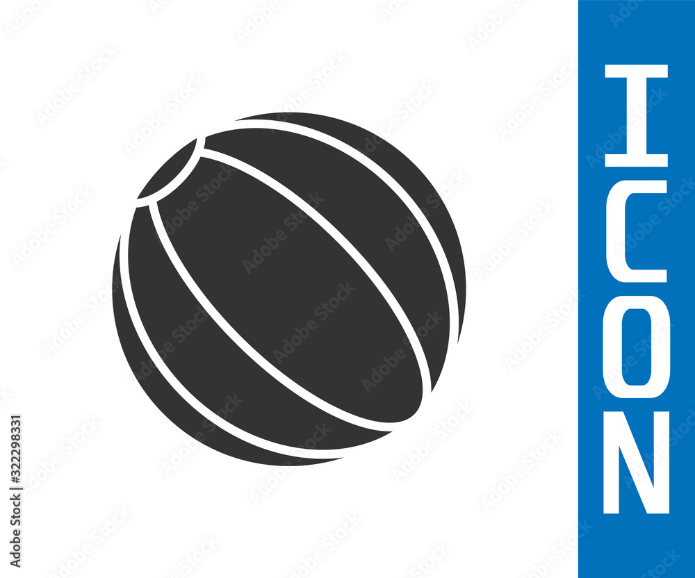 Grey Beach ball icon isolated on white background.  Vector Illustration