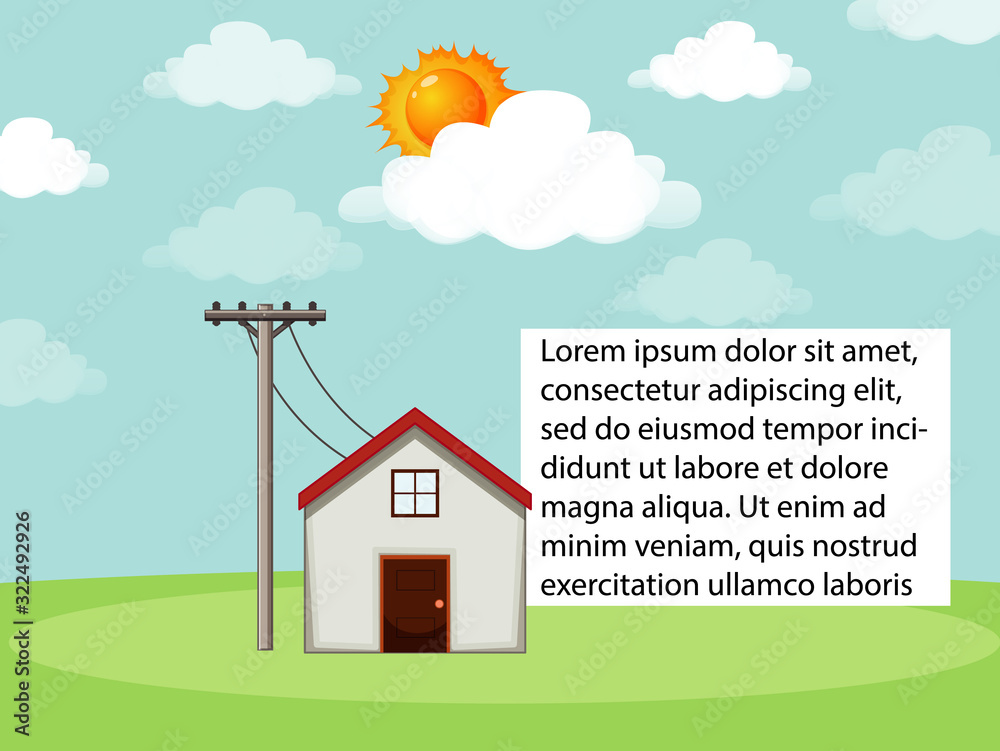 Diagram showing how solar cell works at home