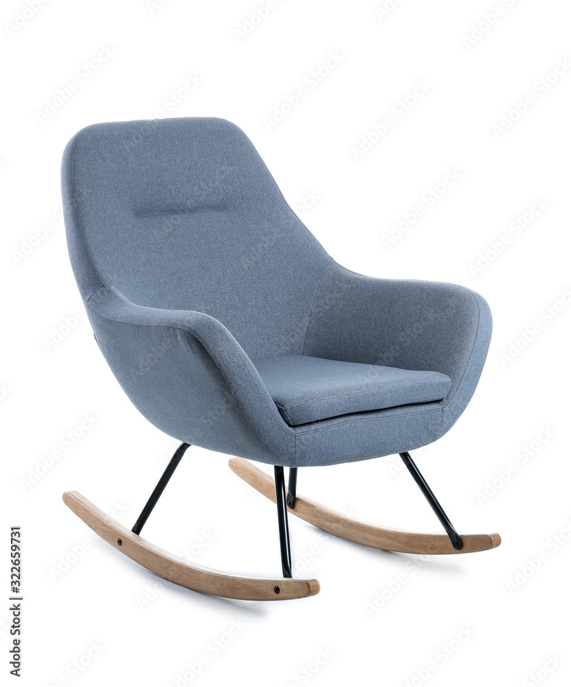 Modern comfortable armchair on white background