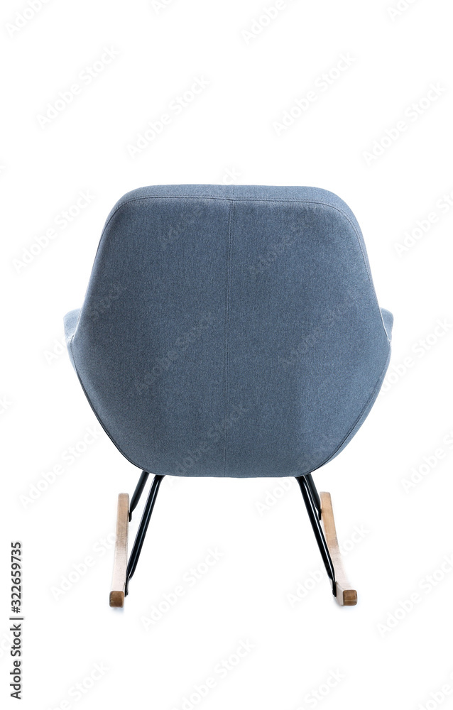 Modern comfortable armchair on white background