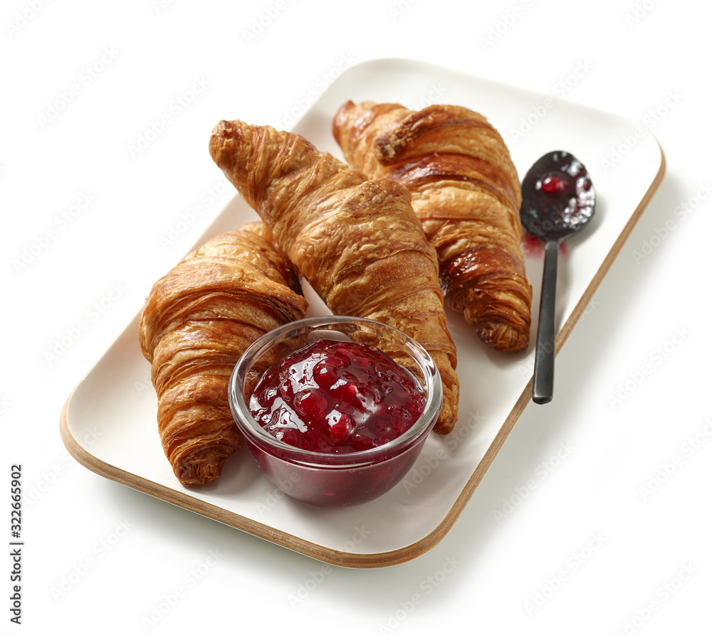 plate of freshly baked croissants