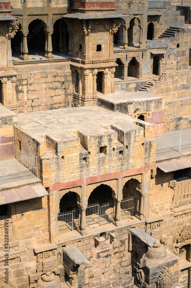 印度拉贾斯坦邦Abhaneri村的Chand Baori Stepwell