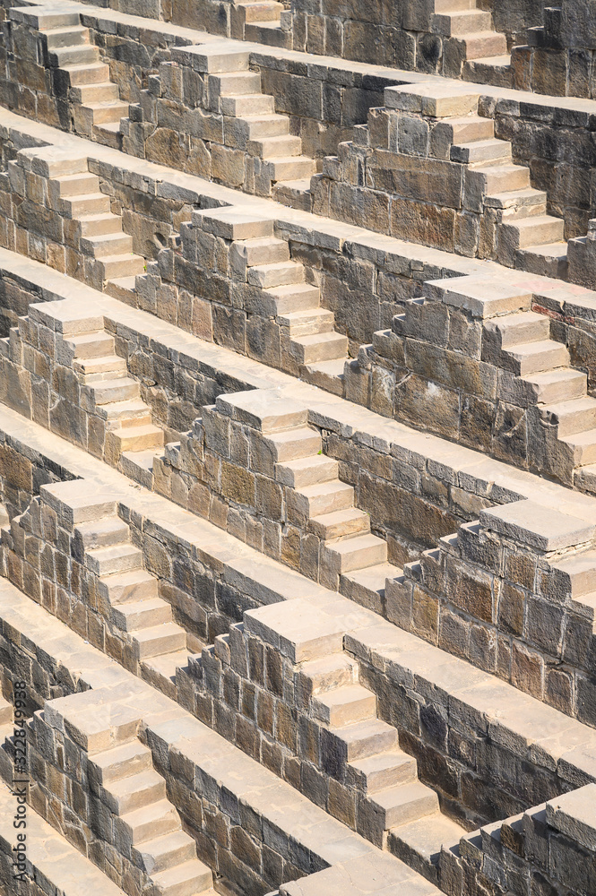 Chand Baori Stepwell in the village of Abhaneri, Rajasthan, India