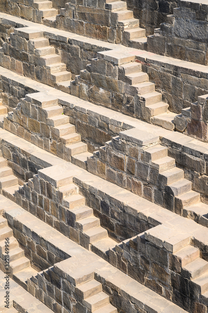 Chand Baori Stepwell in the village of Abhaneri, Rajasthan, India