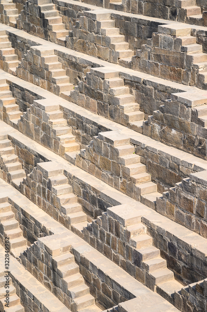 印度拉贾斯坦邦Abhaneri村的Chand Baori Stepwell