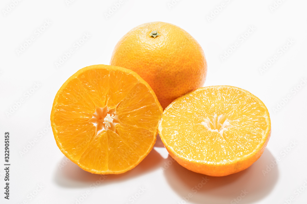 Orange combination on white background..