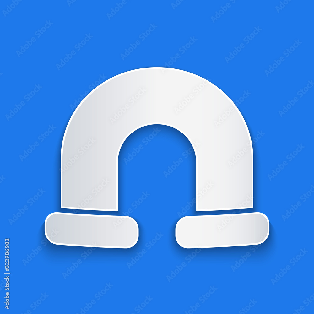 Paper cut Industry metallic pipe icon isolated on blue background. Plumbing pipeline parts of differ