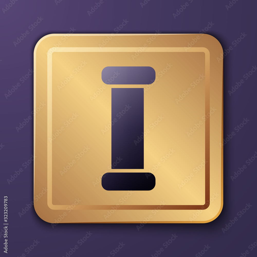 Purple Industry metallic pipe icon isolated on purple background. Plumbing pipeline parts of differe