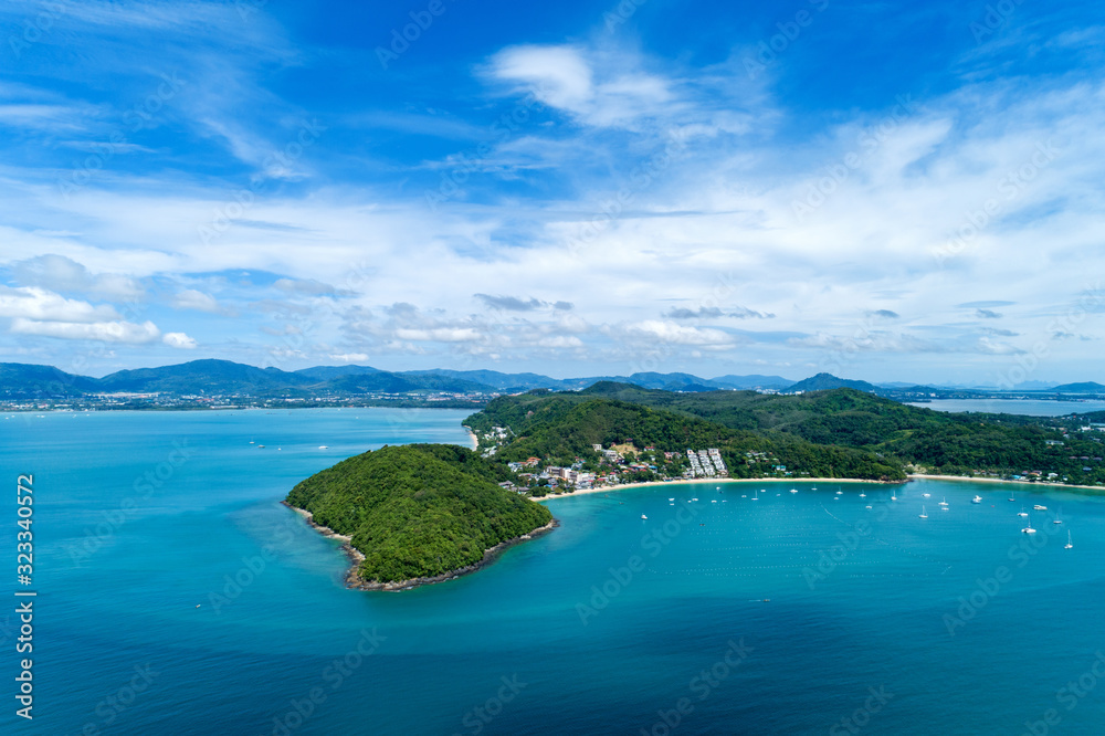 landscape nature scenery view of Beautiful tropical sea with Sea coast view in summer season image b