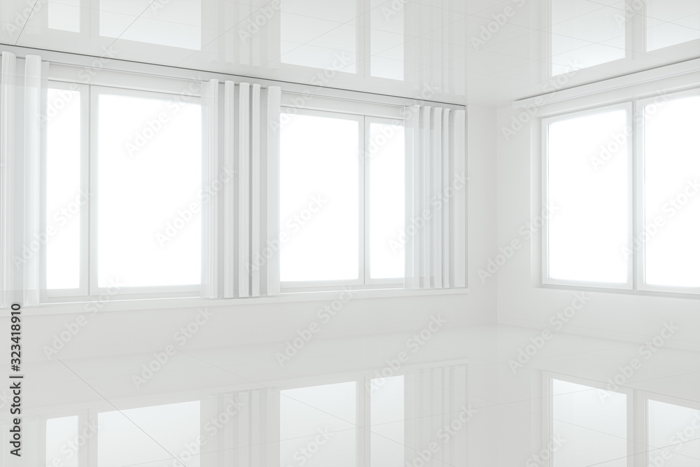 Empty room with white background,abstract conception,3d rendering.