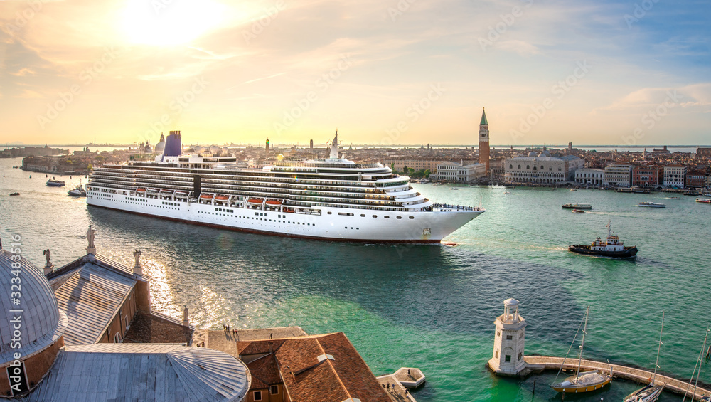 Cruise ship in venice, italy