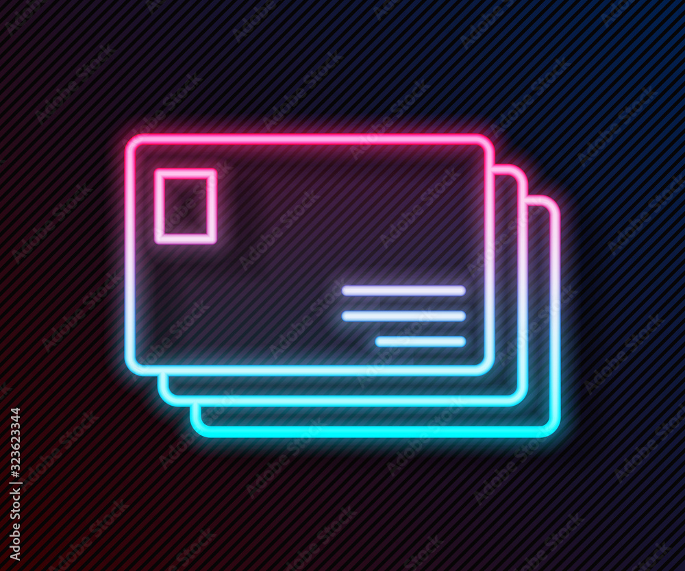 Glowing neon line Envelope icon isolated on black background. Email message letter symbol. Vector Il