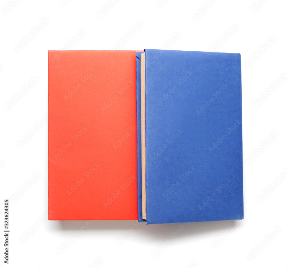 Two books on white background