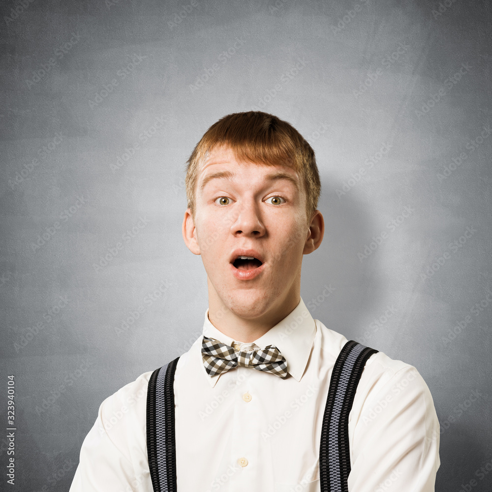 Stupefied teenager with mouth opened