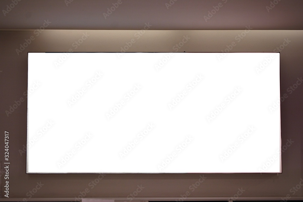 Blank showcase billboard for your text message or media content with blurred image popular fashion c