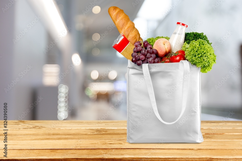 Full shopping bag with different products