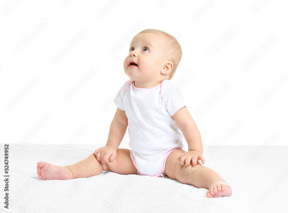 Cute little baby isolated on white