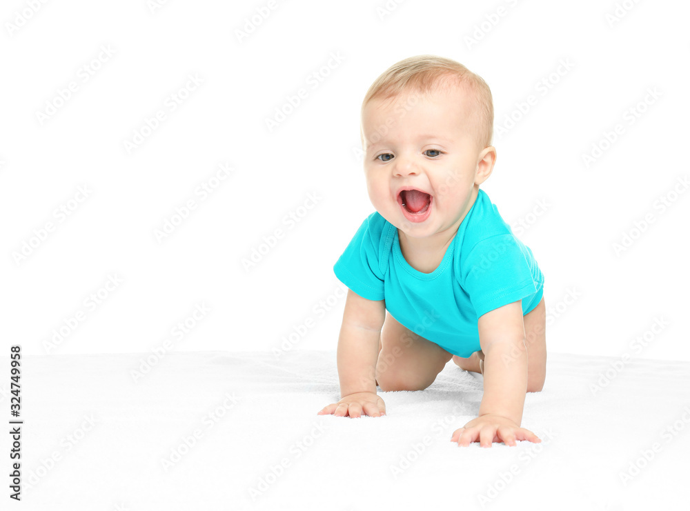 Cute little baby isolated on white