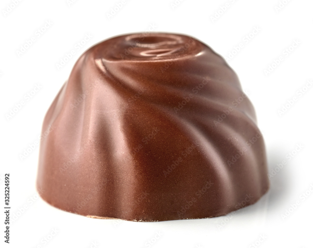 chocolate praline on white background