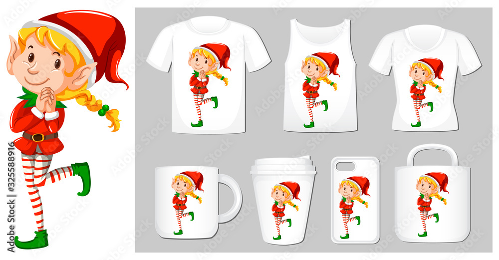 Christmas theme with elf on product templates