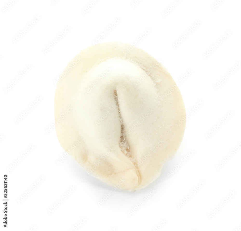 Raw fresh dumpling on white background