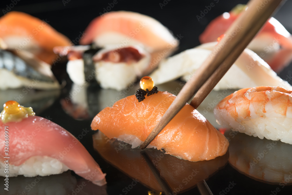 Japanese food sushi set dinner meal on the table