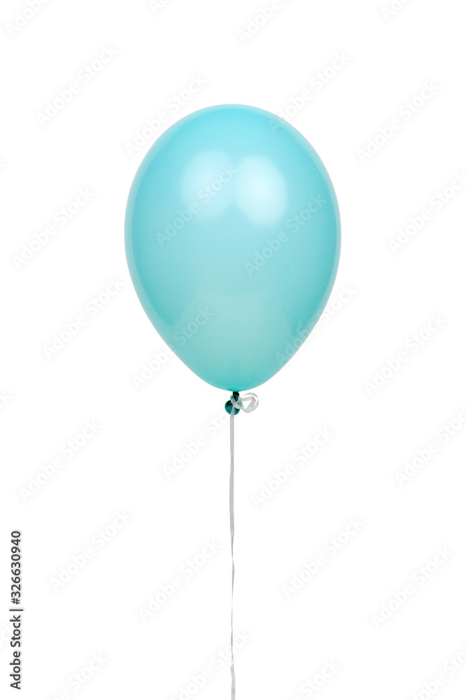 Blue helium balloon isolated on white