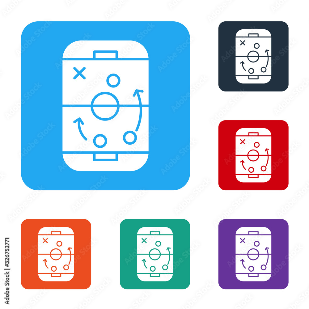 White Planning strategy concept icon isolated on white background. Hockey cup formation and tactic. 