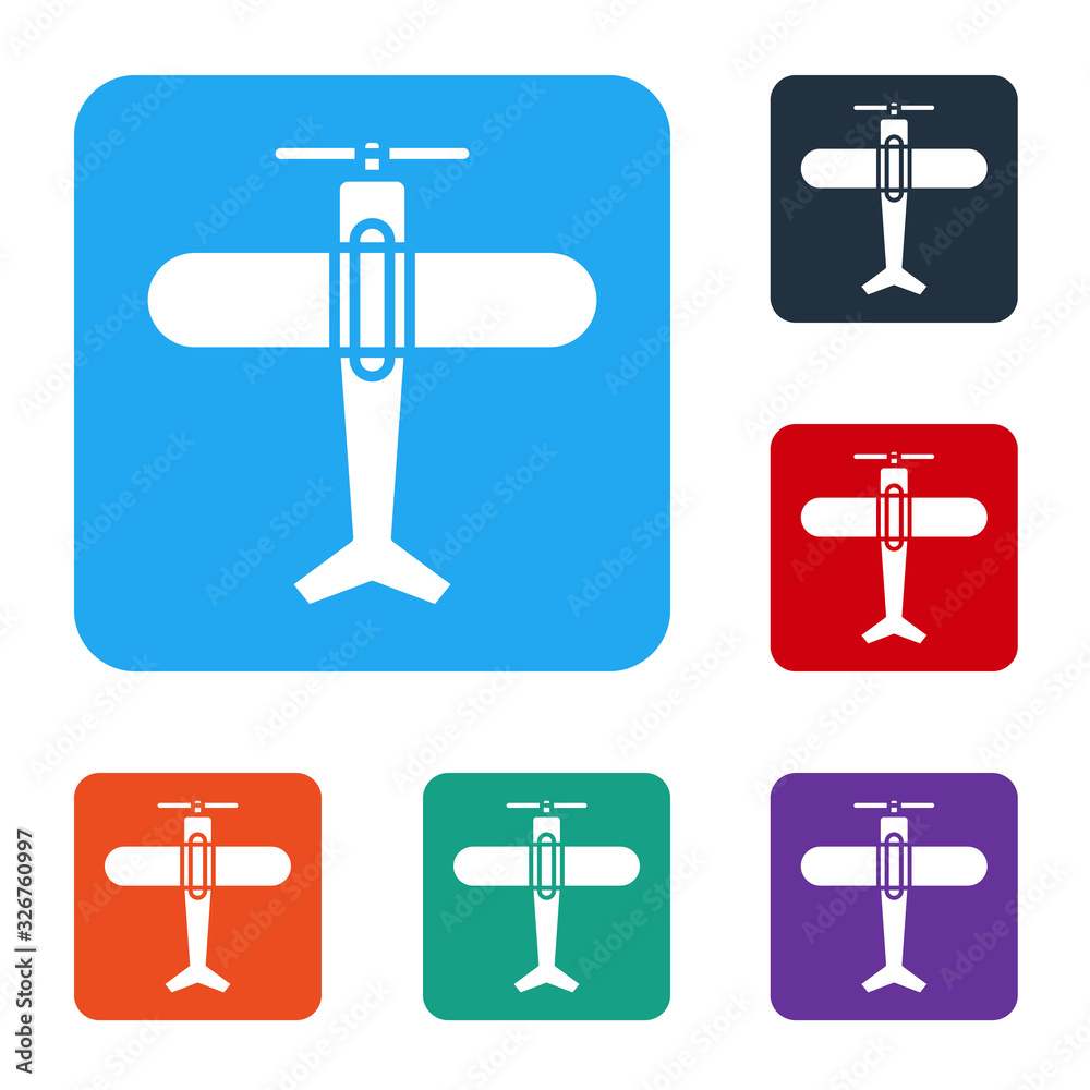 White Plane icon isolated on white background. Flying airplane icon. Airliner sign. Set icons in col