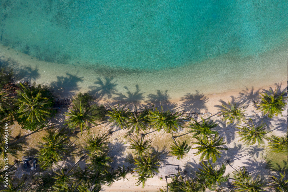 Aerial view. Top view.amazing nature background.The color of the water and beautifully bright.Azure 