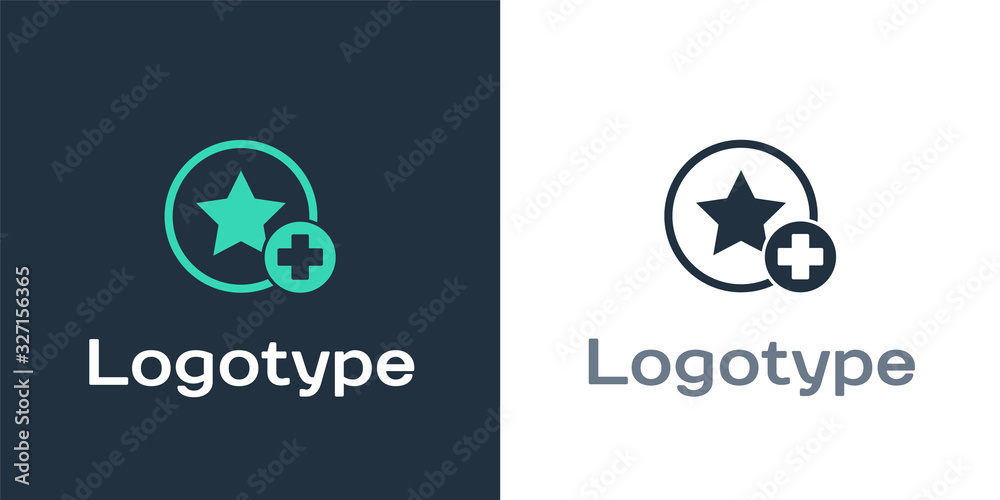 Logotype Star icon isolated on white background. Favorite, best rating, award symbol. Add to concept