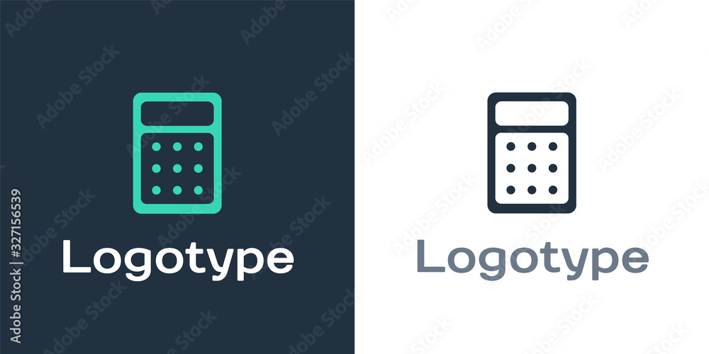 Logotype Calculator icon isolated on white background. Accounting symbol. Business calculations math