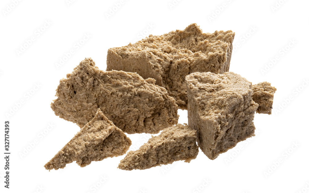 Sunflower halva isolated on white background with clipping path