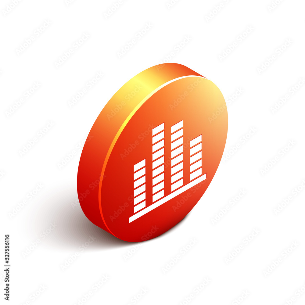 Isometric Music equalizer icon isolated on white background. Sound wave. Audio digital equalizer tec