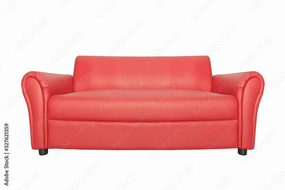 Red luxury sofa for modern living room isolated white background. with clipping path