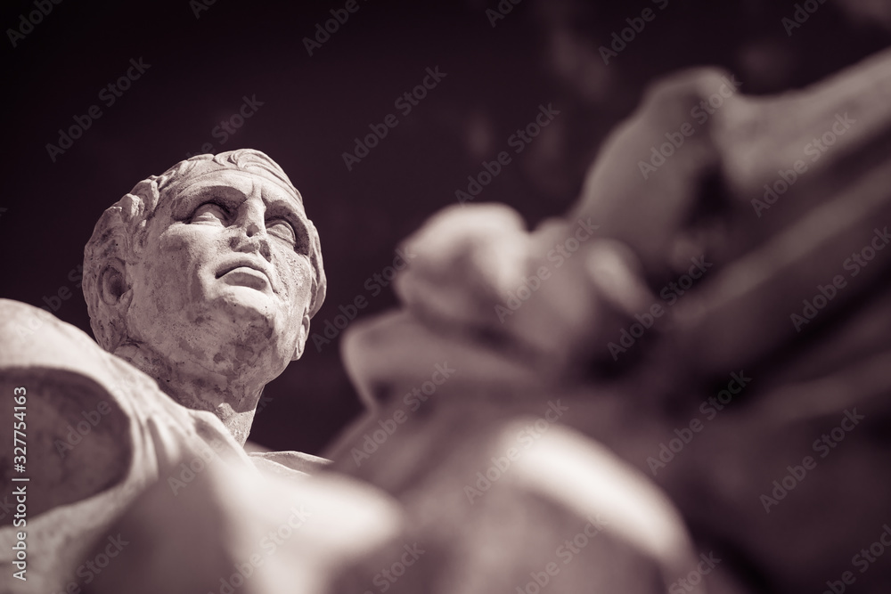 Memorial of Menander in the Theatre of Dionysus - black and white