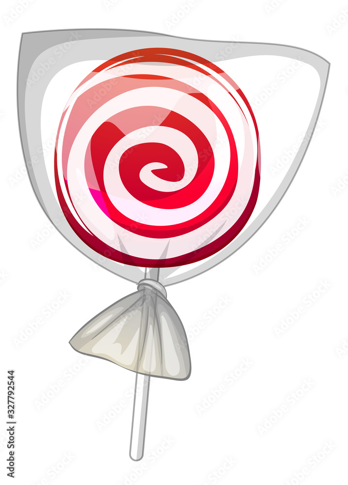 One piece of lollipop on white background